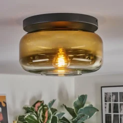 hofstein Boza Plafonnier, Boule lumineuse Or, Clair, 1 lumière