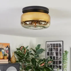 hofstein Boza Plafonnier, Boule lumineuse Or, Clair, 1 lumière