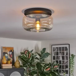 hofstein Boza Plafonnier, Boule lumineuse Ambre, Clair, 1 lumière