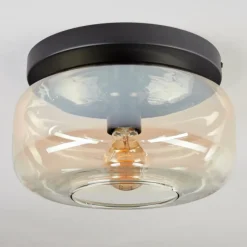 hofstein Boza Plafonnier, Boule lumineuse Ambre, Clair, 1 lumière