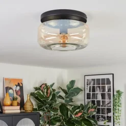 hofstein Boza Plafonnier, Boule lumineuse Ambre, Clair, 1 lumière