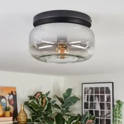 hofstein Boza Plafonnier, Boule lumineuse Clair, Fumé, 1 lumière