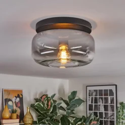 hofstein Boza Plafonnier, Boule lumineuse Clair, Fumé, 1 lumière