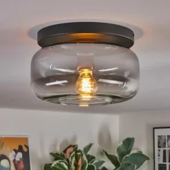 hofstein Boza Plafonnier, Boule lumineuse Clair, Fumé, 1 lumière