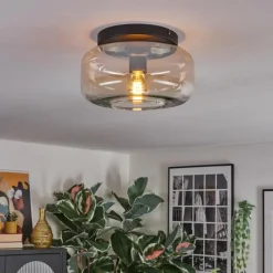 hofstein Boza Plafonnier, Boule lumineuse Ambre, Clair, 1 lumière