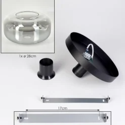 hofstein Boza Plafonnier, Boule lumineuse Clair, Fumé, 1 lumière