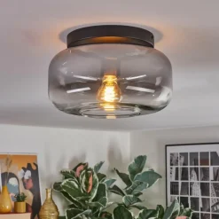 hofstein Boza Plafonnier, Boule lumineuse Clair, Fumé, 1 lumière