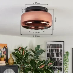 hofstein Boza Plafonnier, Boule lumineuse Cuivré, 1 lumière