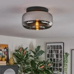 hofstein Boza Plafonnier, Boule lumineuse Chrome, Fumé, 1 lumière