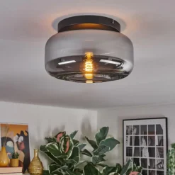 hofstein Boza Plafonnier, Boule lumineuse Fumé, 1 lumière