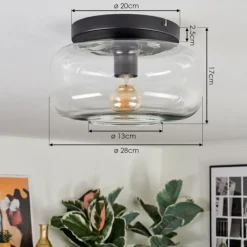 hofstein Boza Plafonnier, Boule lumineuse Clair, 1 lumière