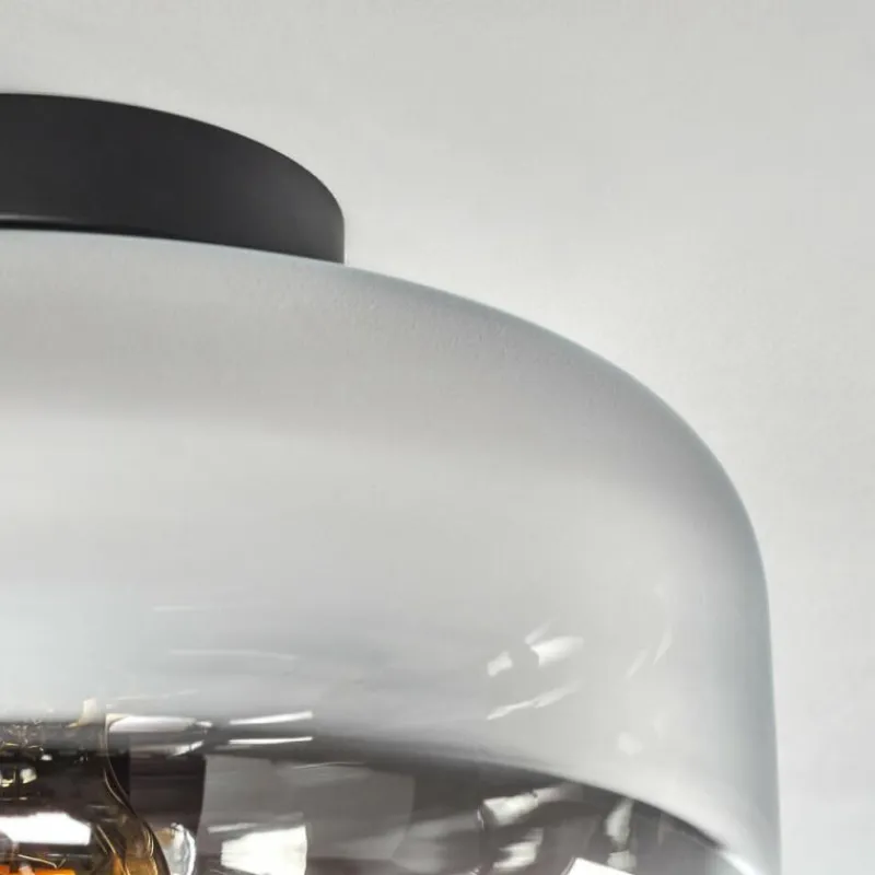 hofstein Boza Plafonnier Chrome, Clair, Fumé, 1 lumière