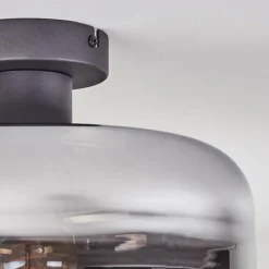 Suspension Verre Fumé-hofstein Boza Plafonnier Chrome, Clair, Fumé, 1 lumière