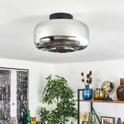 hofstein Boza Plafonnier Chrome, Fumé, 1 lumière