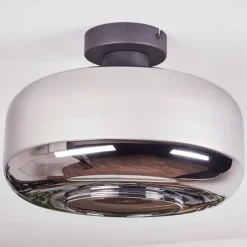 Suspension Verre Fumé-hofstein Boza Plafonnier Chrome, Fumé, 1 lumière