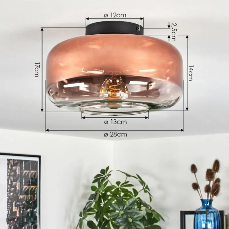 hofstein Boza Plafonnier Clair, Cuivré, 1 lumière