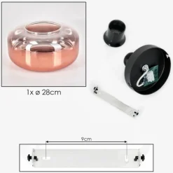 hofstein Boza Plafonnier Clair, Cuivré, 1 lumière