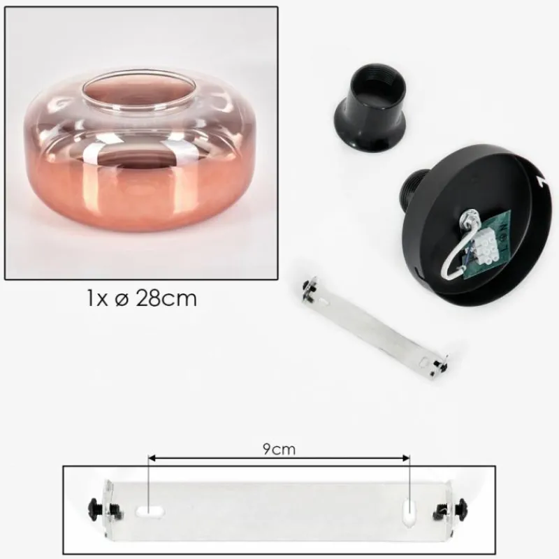 hofstein Boza Plafonnier Clair, Cuivré, 1 lumière