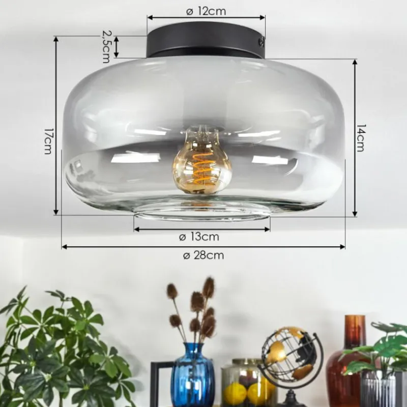 hofstein Boza Plafonnier Clair, Fumé, 1 lumière