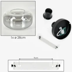 hofstein Boza Plafonnier Clair, Fumé, 1 lumière