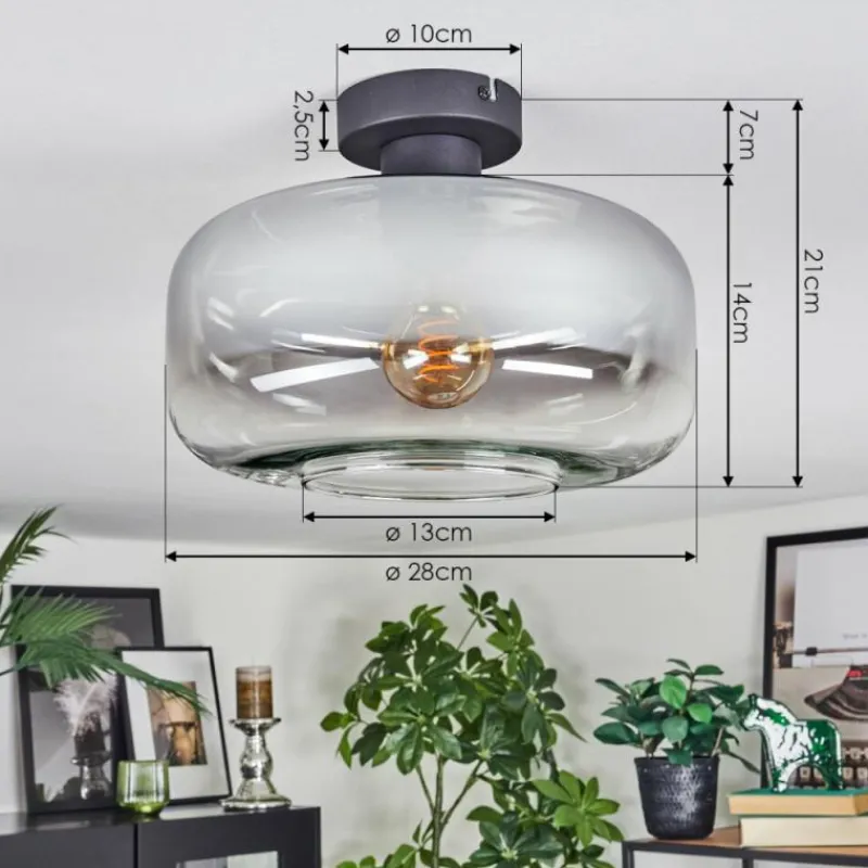 hofstein Boza Plafonnier Clair, Fumé, 1 lumière