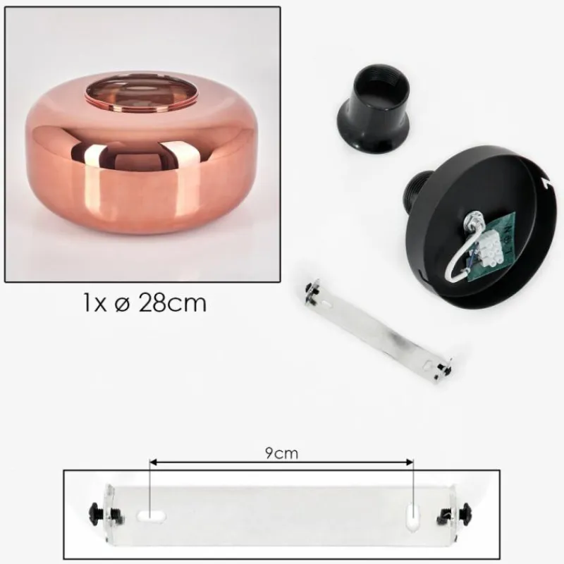 hofstein Boza Plafonnier Cuivré, 1 lumière