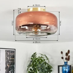 hofstein Boza Plafonnier Laiton, 1 lumière