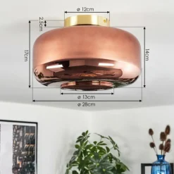 hofstein Boza Plafonnier Laiton, 1 lumière