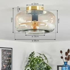 hofstein Boza Plafonnier Laiton, 1 lumière