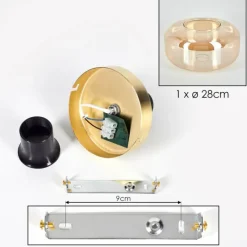 hofstein Boza Plafonnier Laiton, 1 lumière