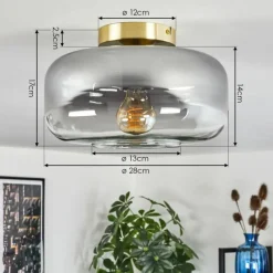 hofstein Boza Plafonnier Laiton, 1 lumière