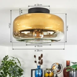 hofstein Boza Plafonnier Or, Clair, 1 lumière