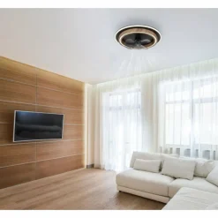 Luminaires Globo Lighting Bozan Ventilateur de plafond lumineux LED Écru, Noir, 1 lumière, Télécommandes