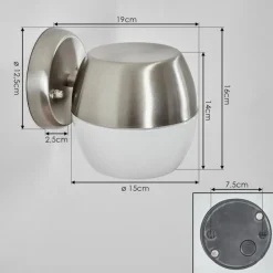 hofstein Bramdrupdam Lampe murale d´extérieur, Applique murale Nickel mat, 1 lumière