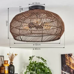 Luminaires Scandinaves-hofstein Brandala Plafonnier Noir, 3 lumières