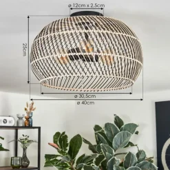 Luminaires Scandinaves-hofstein Brandala Plafonnier Noir, 3 lumières