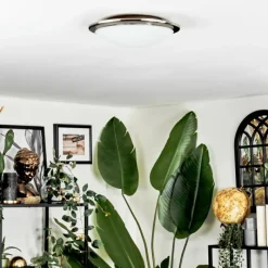 hofstein Brena Plafonnier LED Nickel mat, 1 lumière