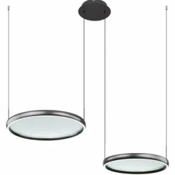 Luminaires Globo Lighting Briggs Suspension LED Noir, 1 lumière, Télécommandes* Suspensions