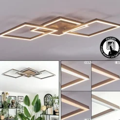 Lampes Dorées-hofstein Brina Plafonnier LED Brun, Or, 1 lumière