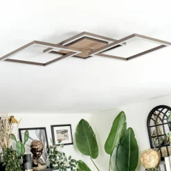 Lampes Dorées-hofstein Brina Plafonnier LED Brun, Or, 1 lumière