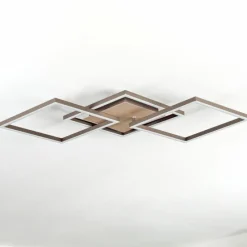 Lampes Dorées-hofstein Brina Plafonnier LED Brun, Or, 1 lumière