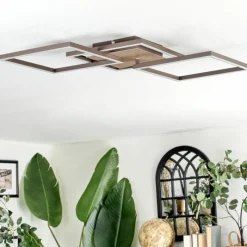 Lampes Dorées-hofstein Brina Plafonnier LED Brun, Or, 1 lumière