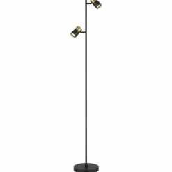 Suspension Verre Fumé-Luminaires Globo Lighting Brisbon Lampadaire Noir, 2 lumières