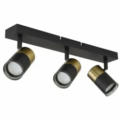 Suspension Verre Fumé-Luminaires Globo Lighting Brisbon Plafonnier, Spot de plafond, Applique murale, Spot mural Noir, 3 lumières