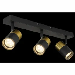 Suspension Verre Fumé-Luminaires Globo Lighting Brisbon Plafonnier, Spot de plafond, Applique murale, Spot mural Noir, 3 lumières