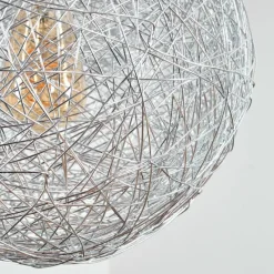 Lampes À Boules-hofstein Brona Suspension, Boule lumineuse, Suspension Argenté, 1 lumière