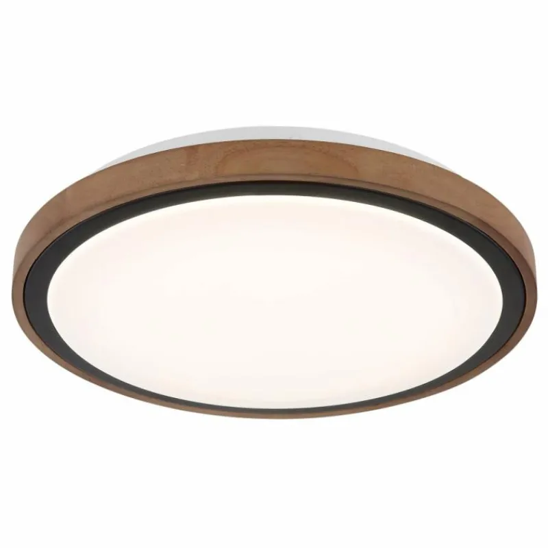 Lampes En Bois-Luminaires Globo Lighting Bruno Plafonnier LED Brun, Noir, 1 lumière