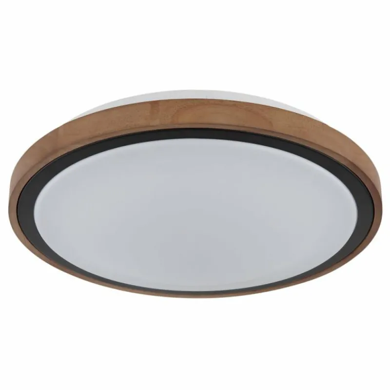 Lampes En Bois-Luminaires Globo Lighting Bruno Plafonnier LED Brun, Noir, 1 lumière