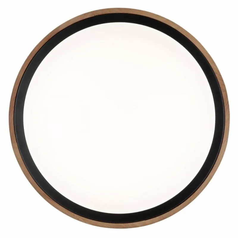 Lampes En Bois-Luminaires Globo Lighting Bruno Plafonnier LED Brun, Noir, 1 lumière