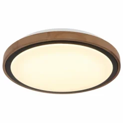 Lampes En Bois-Luminaires Globo Lighting Bruno Plafonnier LED Brun, Noir, 1 lumière